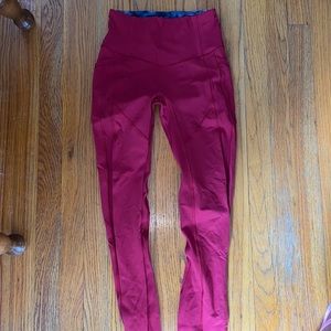 Red lulu athletic leggings